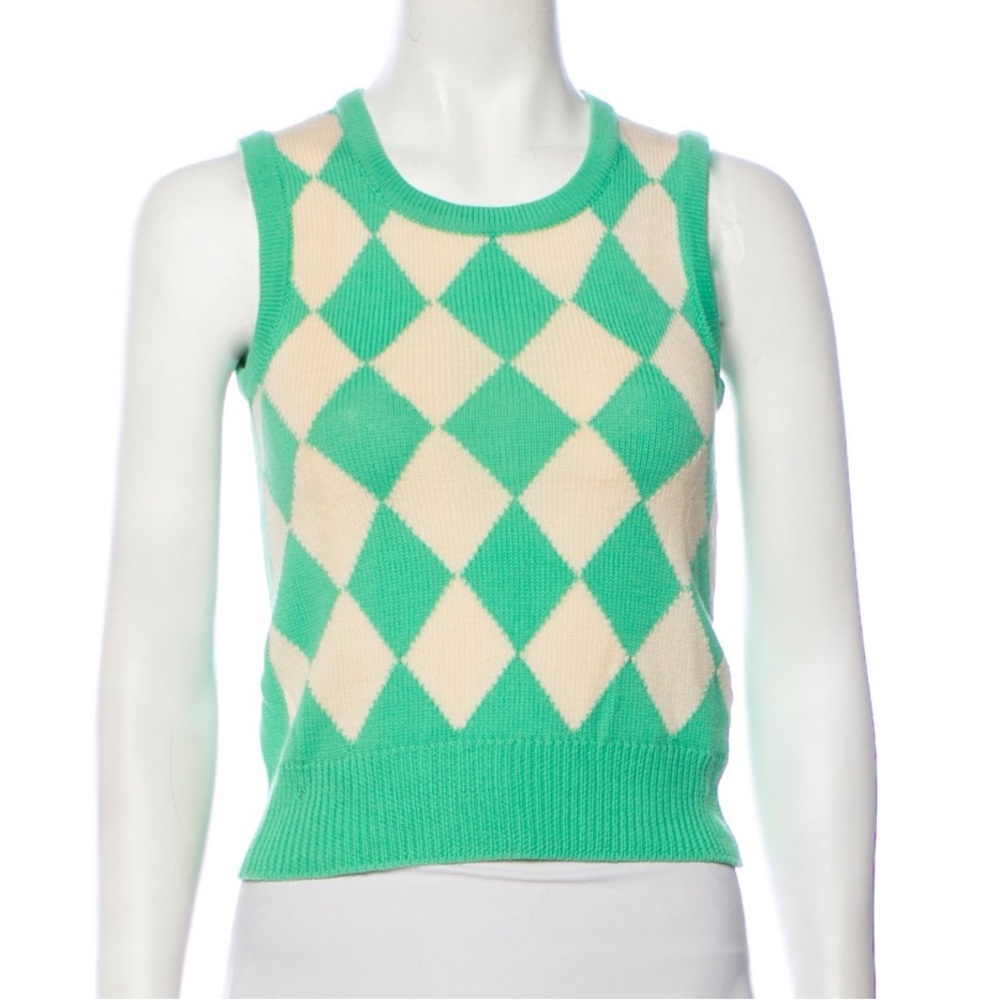 Vintage Valentino Argyle Wool Sweater Vest